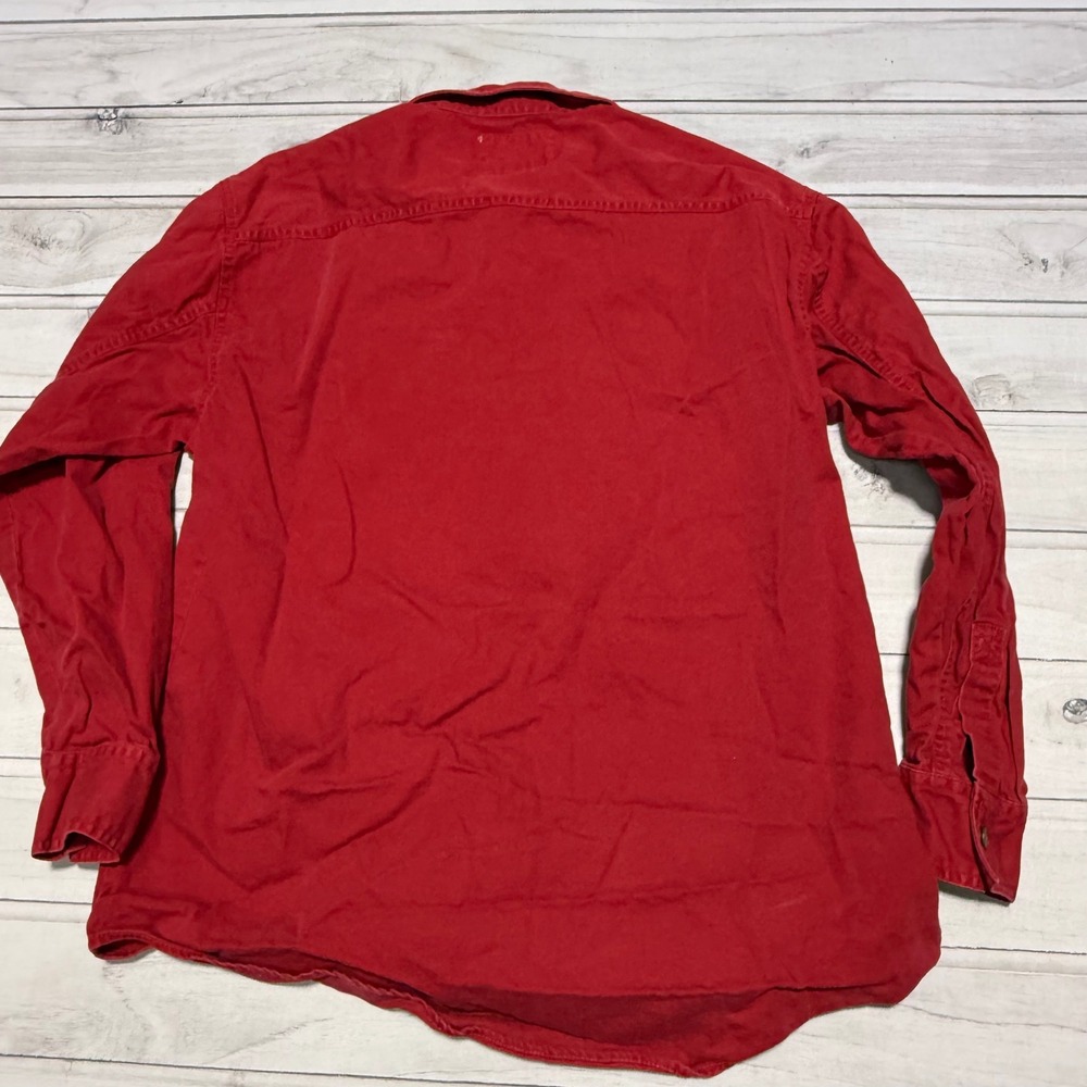 Levi's Button Down Shirt Mens XL Red Vintage 90s Cotton Workwear 55500-1381 - Picture 3 of 6